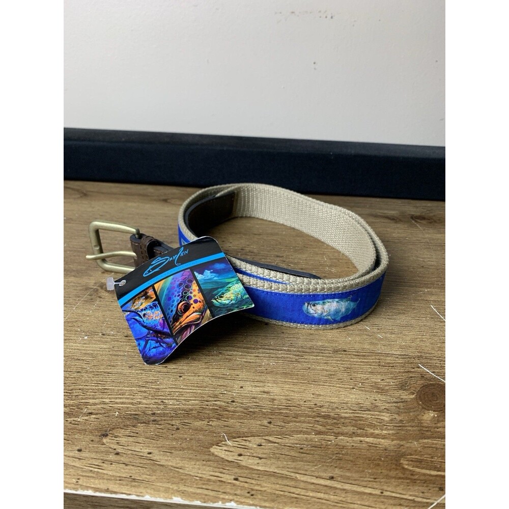 Savlen Fly Fishing Tarpon Ribbon Belt Golf Pickleball Level Wear Cotton/Leather